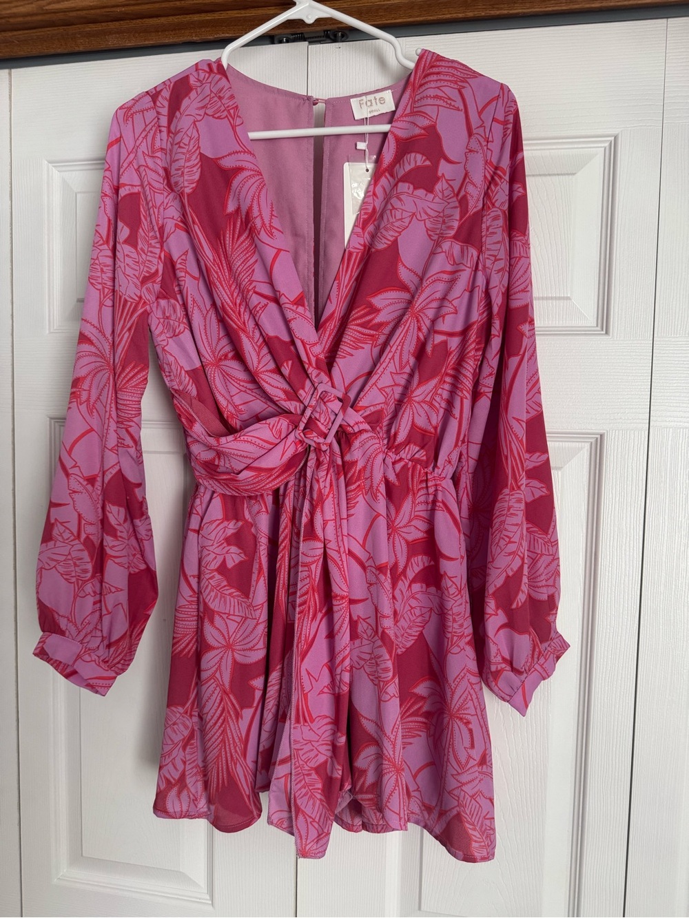 Long Sleeve Belted Romper